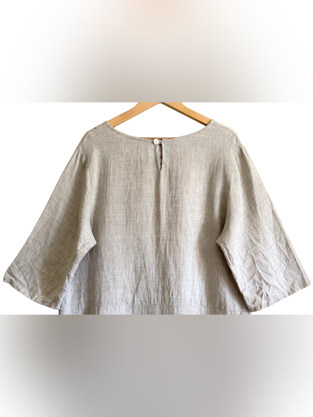 BRYN WALKER 100% Linen Boho Lagenlook Minimalist Breathable Casual Tunic Size L - Picture 7 of 10